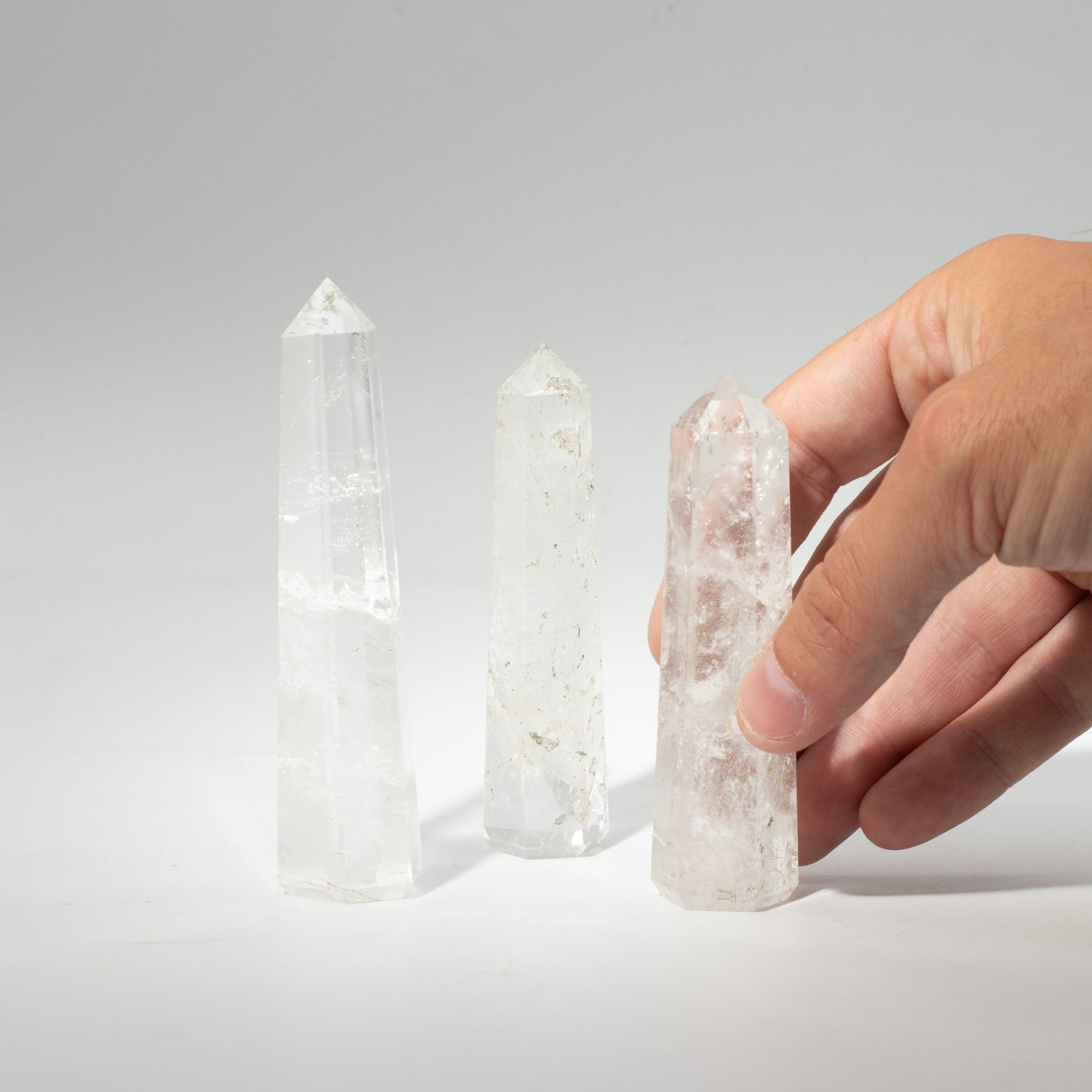 Punta de obelisco de seis caras de piedra preciosa aprox. 11 cm - Cuarzo claro - Imagen 4