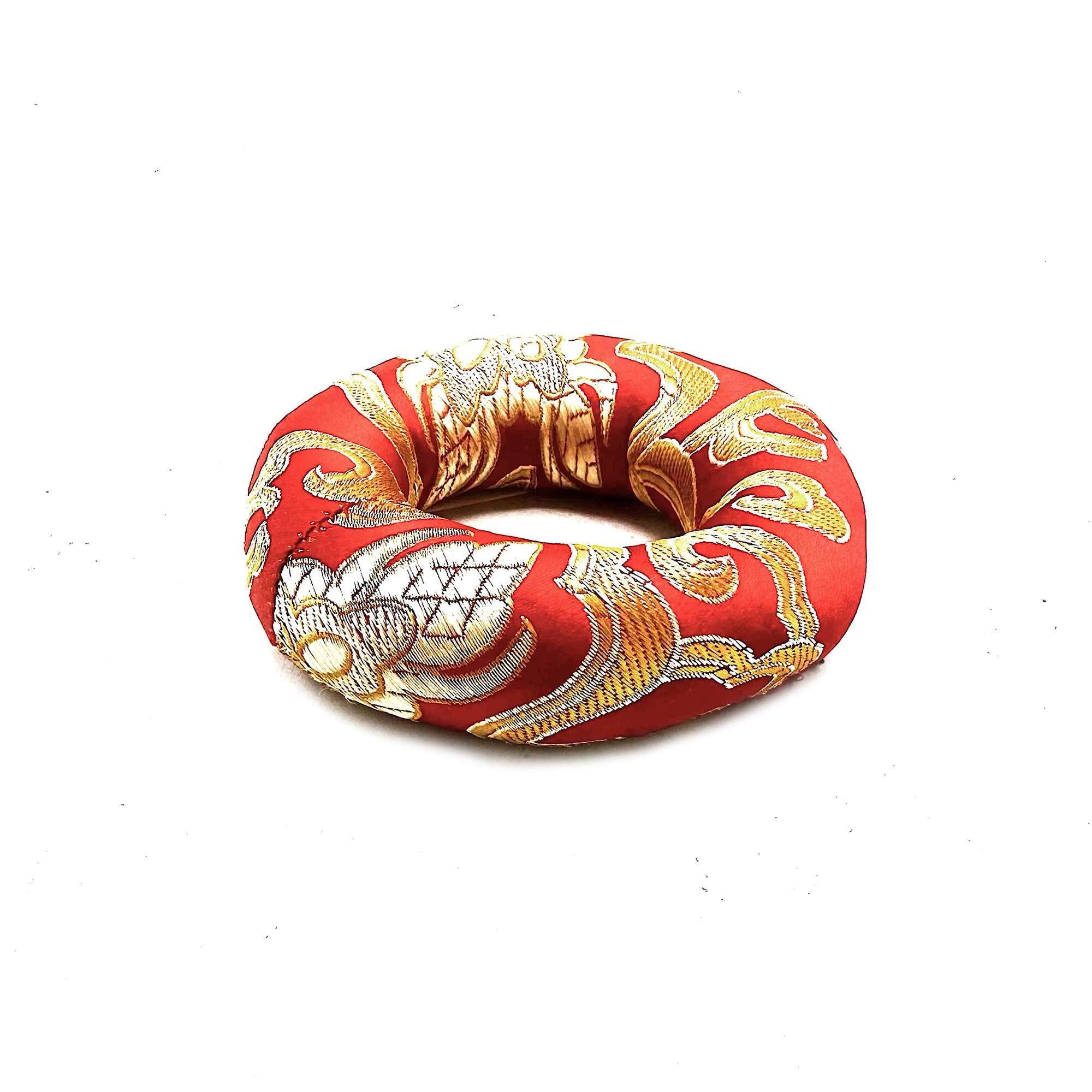 Cojín de aro de 8 cm (para cuenco tibetano de 10-12 cm) - Rojo - Imagen 3