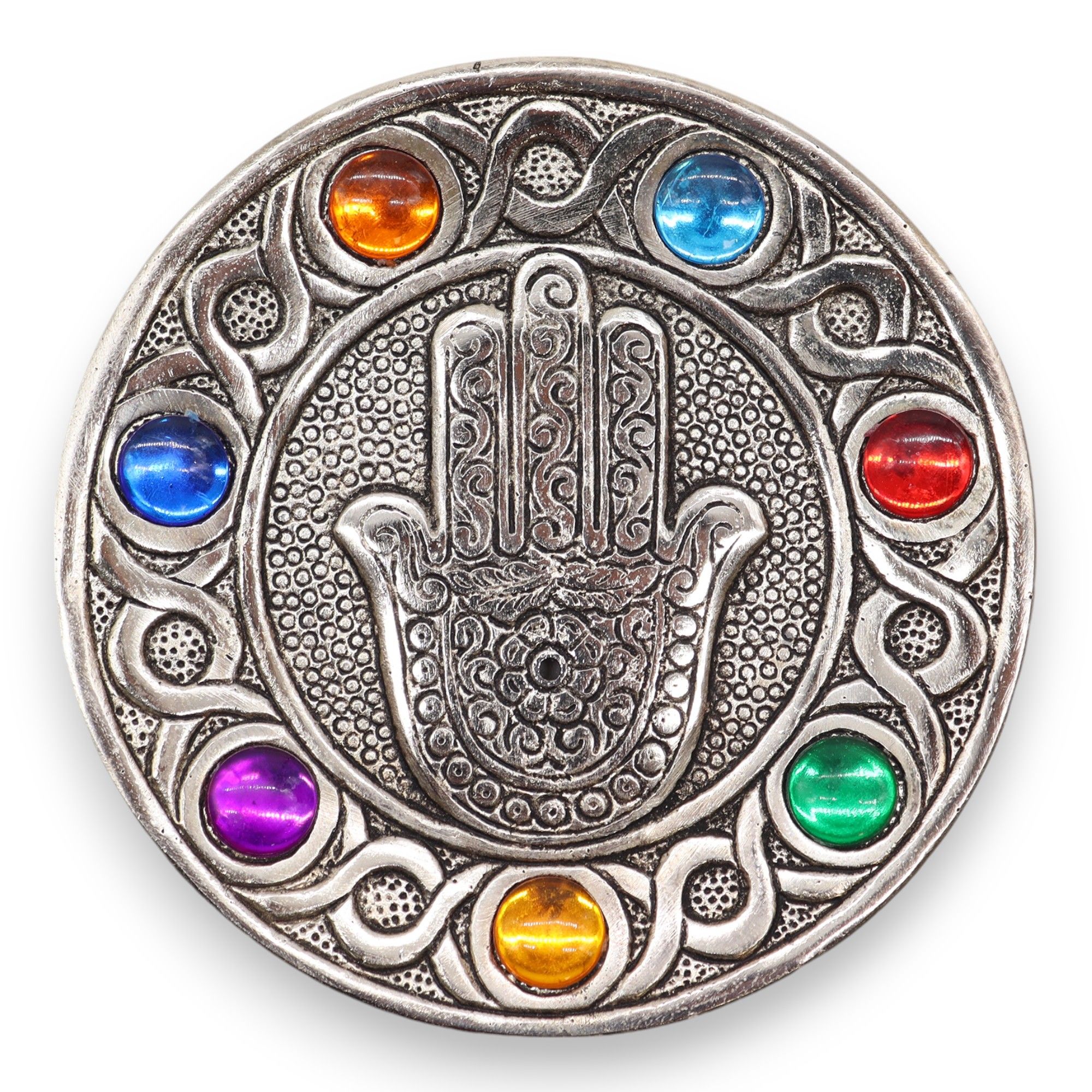 Porta-incienso Hamsa Siete Chakras 11.5cm - Imagen 4