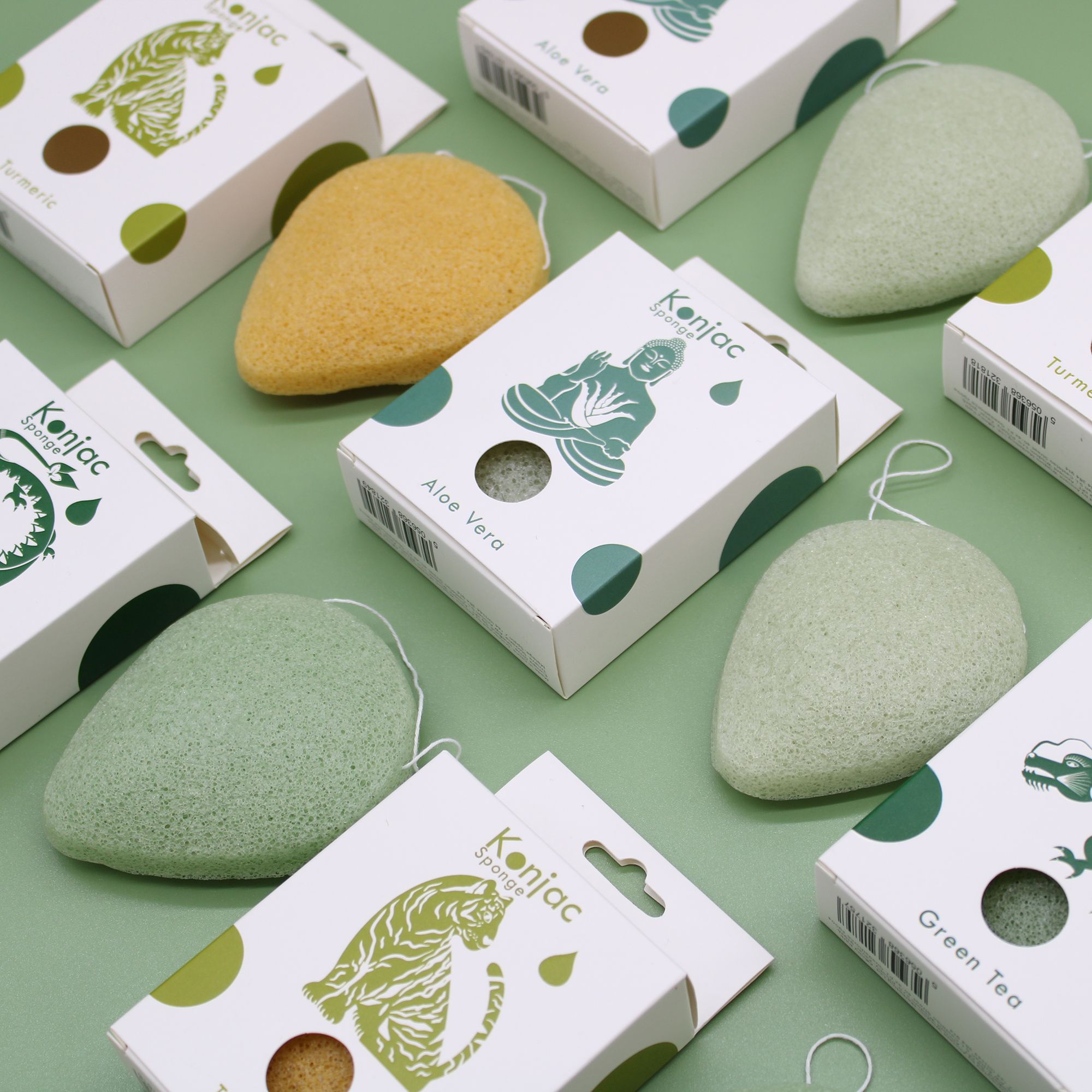 Esponja Facial Konjac - Té Verde - Protector - Imagen 4