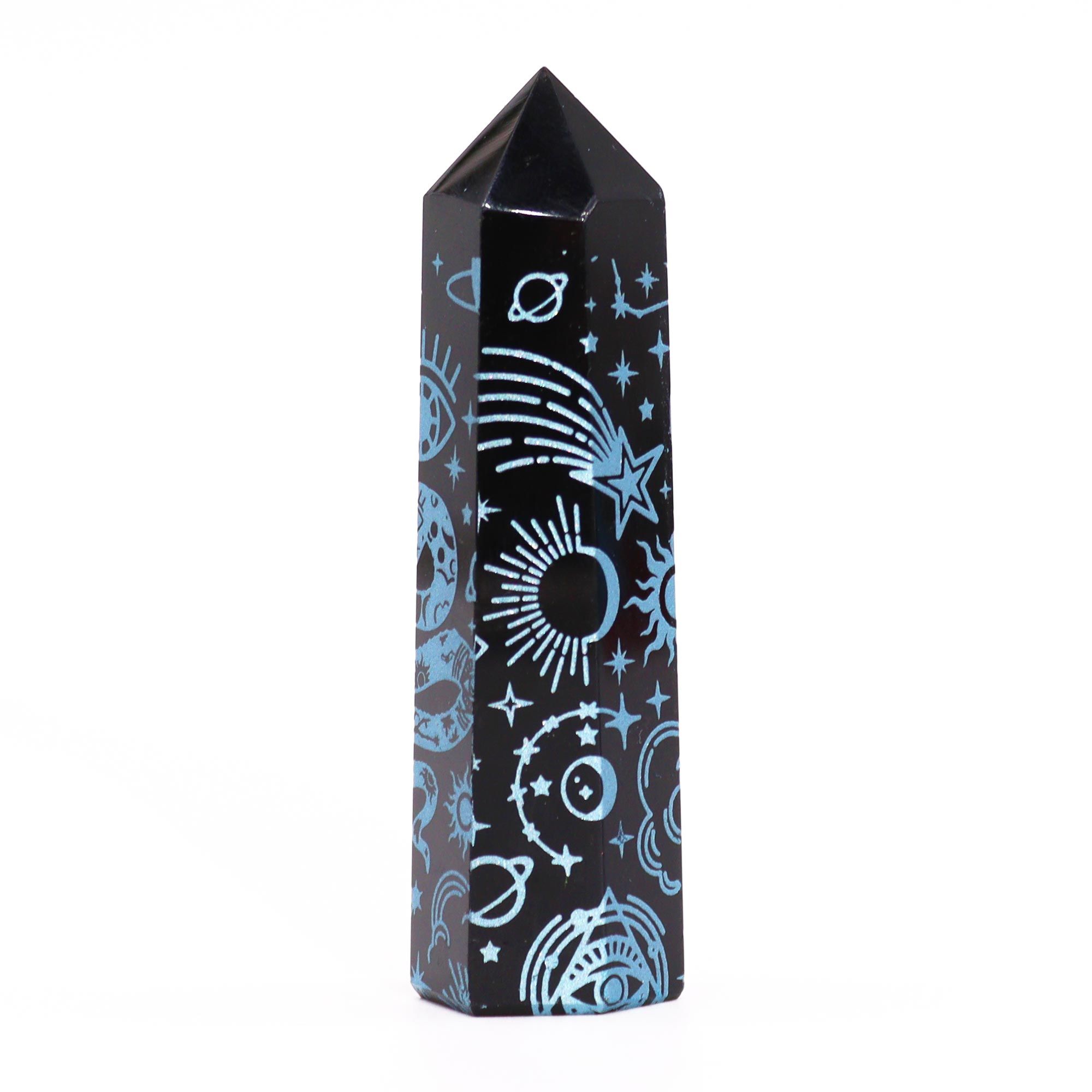 Puntas de Obsidiana Negra (aprox 60-70 gm 9cm) - Historia Mística - Azul Cielo - Imagen 8