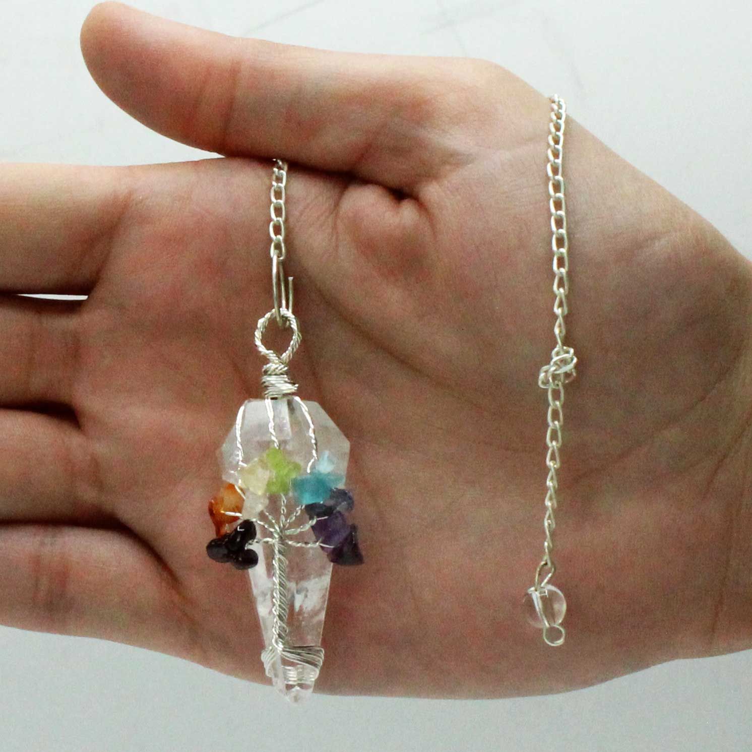 Péndulo Mágico - Siete Chakras - Cuarzo Roca - Imagen 3