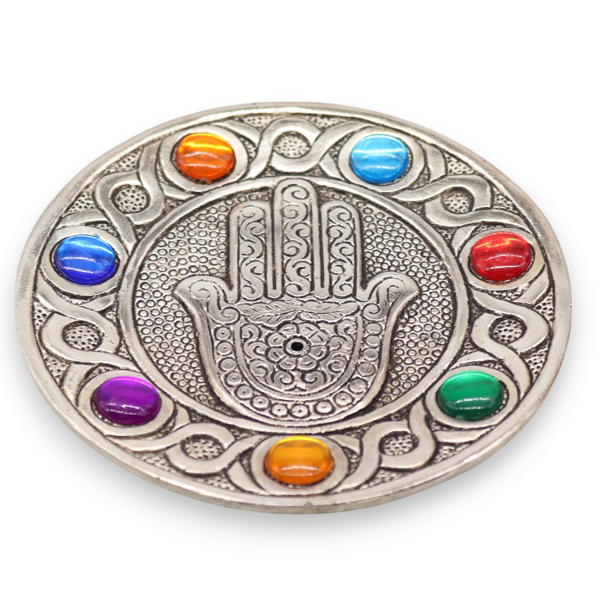 Porta-incienso Hamsa Siete Chakras 11.5cm - Imagen 3