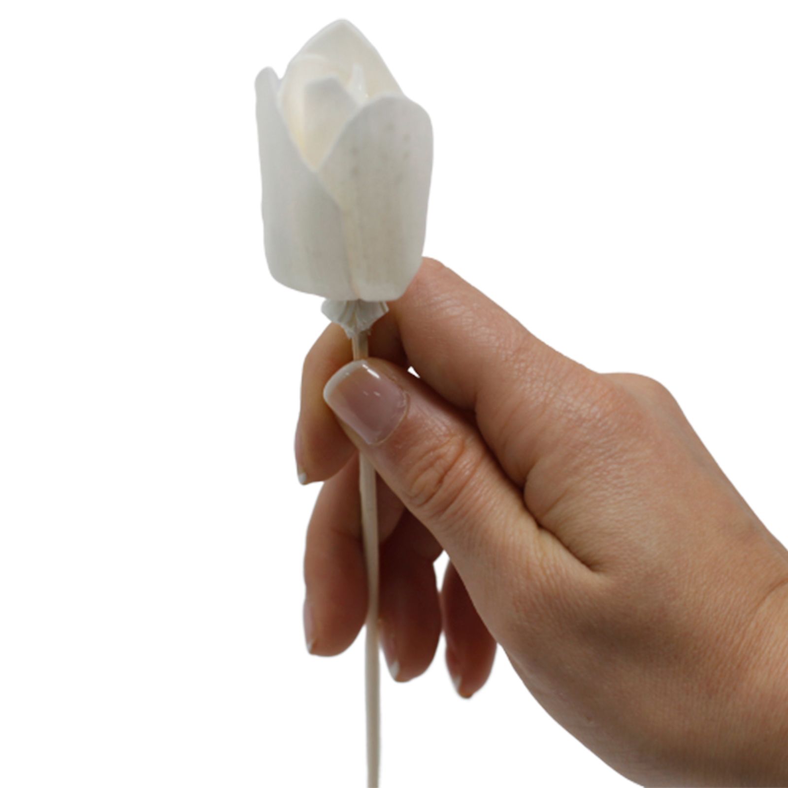 Flor Difusora de Madera Tulipán Mediana – Pack de 4, En Caña - Imagen 2