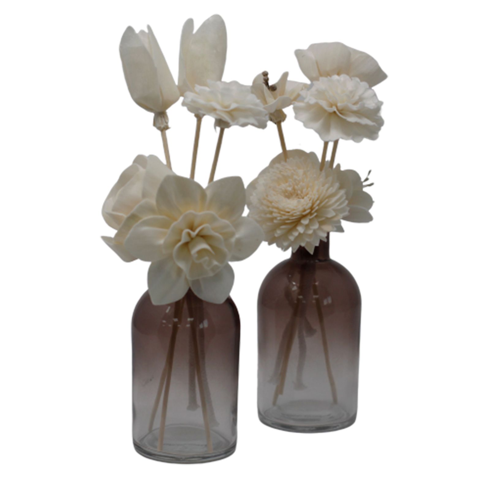 Flor Difusora de Madera Clavel Mediana – Pack de 4, En Caña - Imagen 2