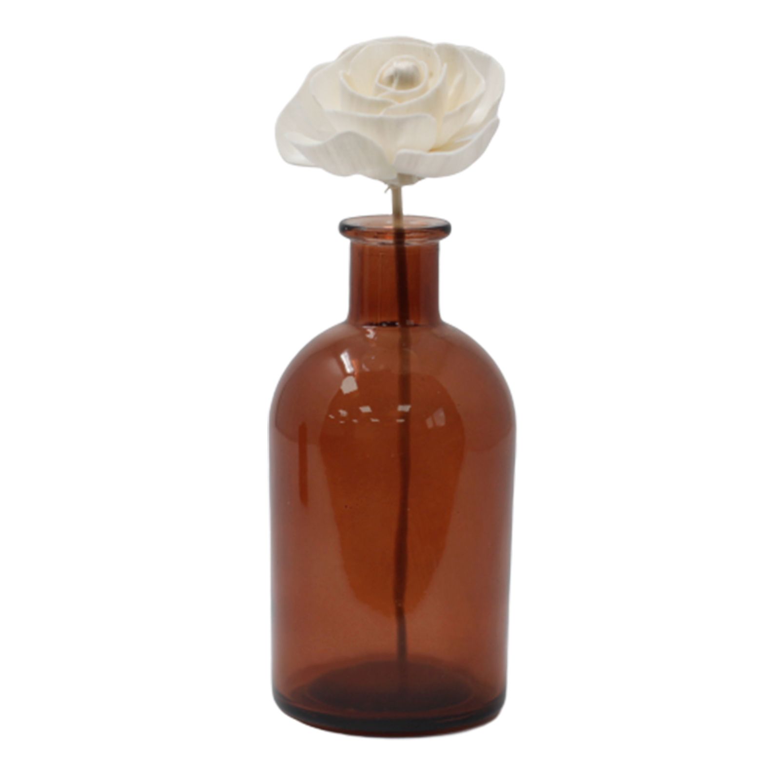 Flor Difusora de Madera Rosa Mediana – Pack de 4, En Caña
