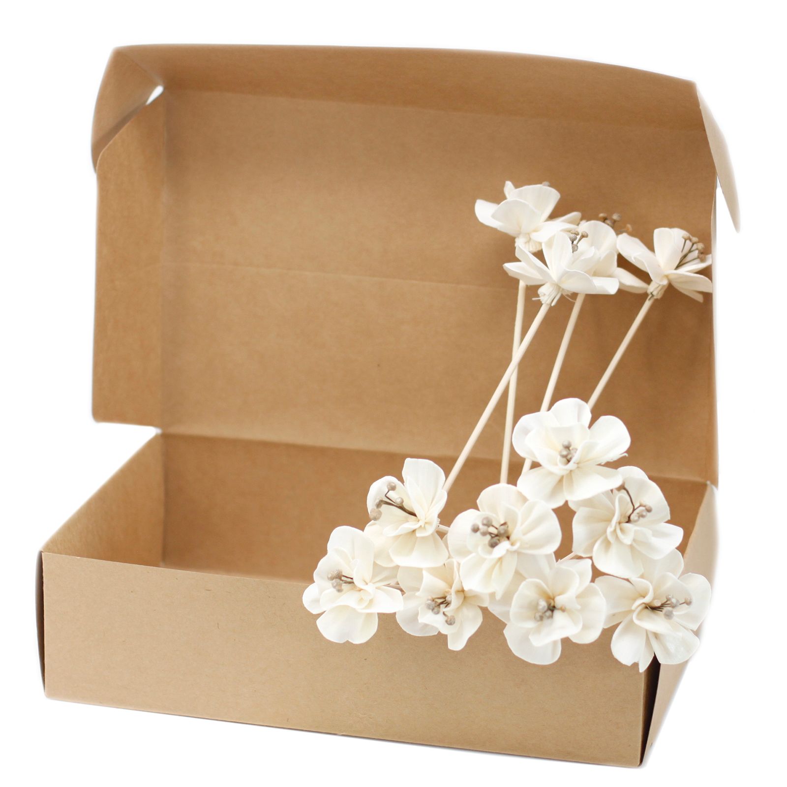 Flor Difusora de Madera Lirio Mediana – Pack de 4, En Caña - Imagen 2