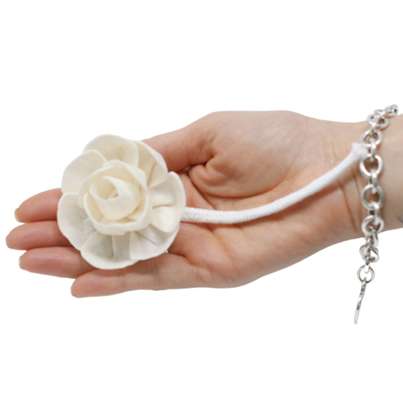 Flor Difusora de Madera Loto Pequeña – Pack de 4, En Cordón - Imagen 9