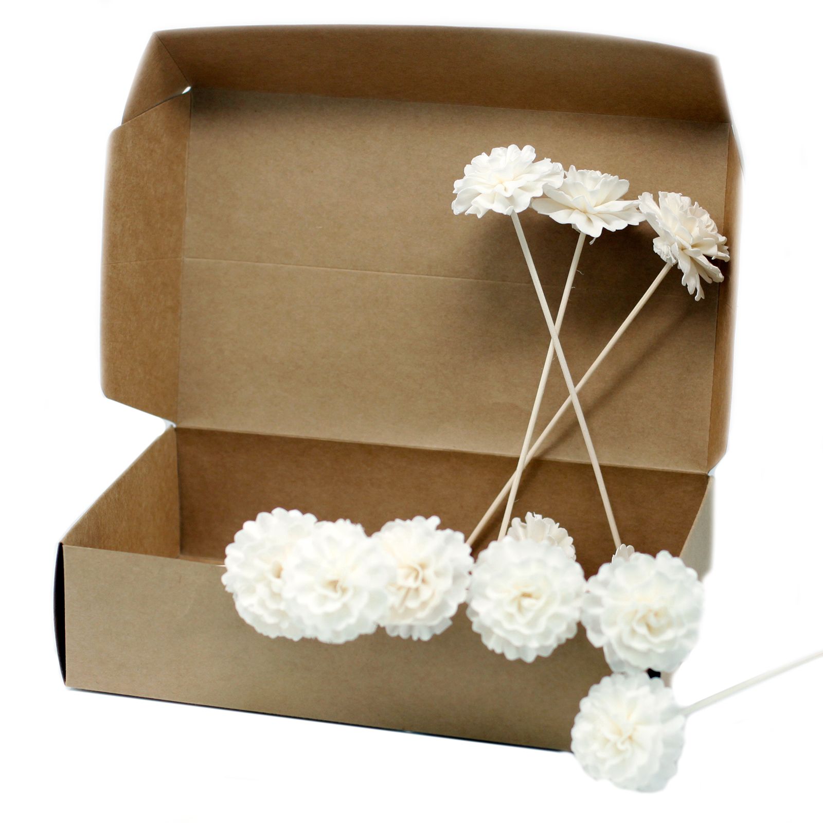 Flor Difusora de Madera Clavel Mediana – Pack de 4, En Caña - Imagen 5